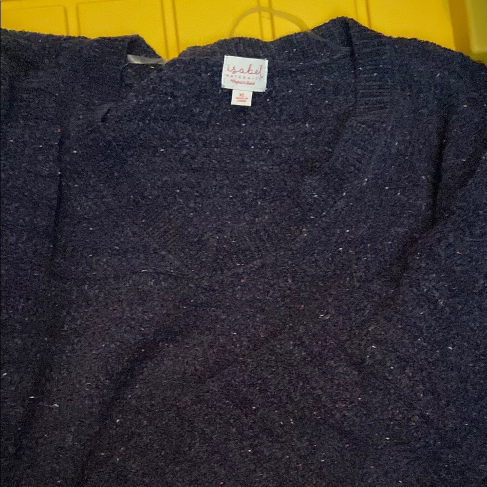 Isabel Maternity Navy Chenille Sweater